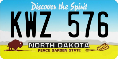 ND license plate KWZ576