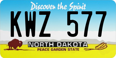 ND license plate KWZ577
