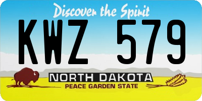 ND license plate KWZ579