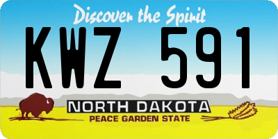 ND license plate KWZ591