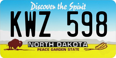 ND license plate KWZ598