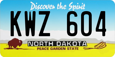 ND license plate KWZ604