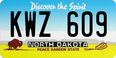 ND license plate KWZ609