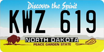 ND license plate KWZ619