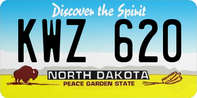 ND license plate KWZ620