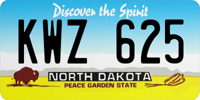 ND license plate KWZ625