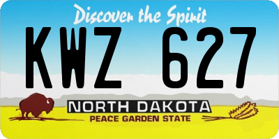 ND license plate KWZ627