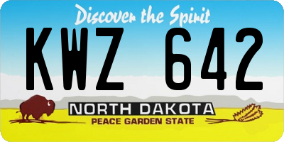 ND license plate KWZ642