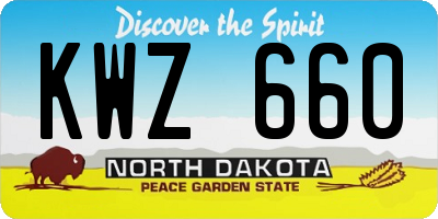 ND license plate KWZ660