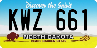 ND license plate KWZ661
