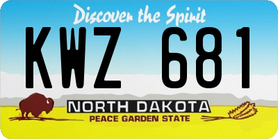 ND license plate KWZ681