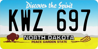 ND license plate KWZ697