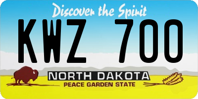 ND license plate KWZ700