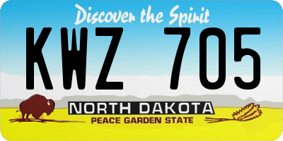 ND license plate KWZ705