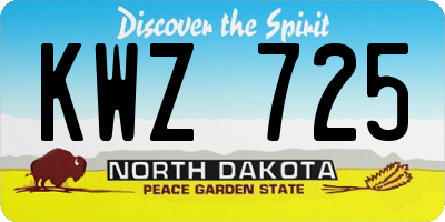 ND license plate KWZ725
