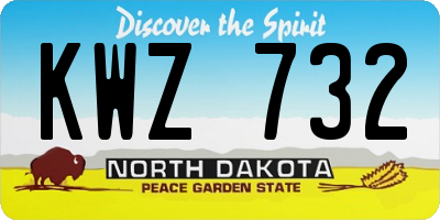 ND license plate KWZ732