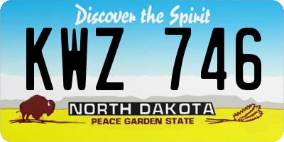 ND license plate KWZ746