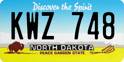 ND license plate KWZ748