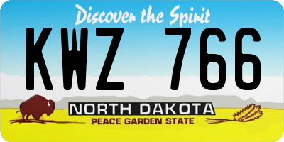 ND license plate KWZ766