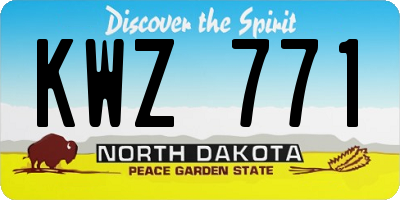 ND license plate KWZ771