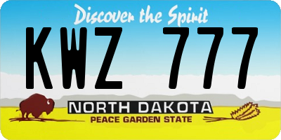 ND license plate KWZ777