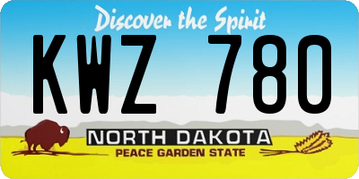 ND license plate KWZ780