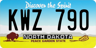 ND license plate KWZ790