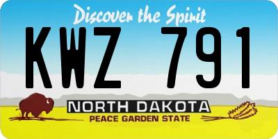 ND license plate KWZ791