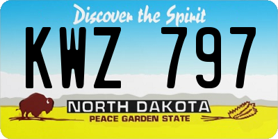ND license plate KWZ797