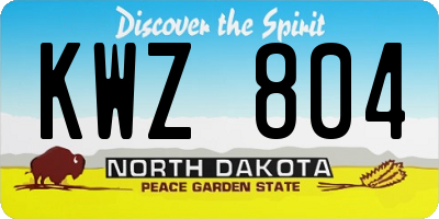 ND license plate KWZ804