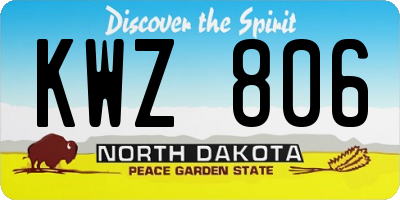 ND license plate KWZ806