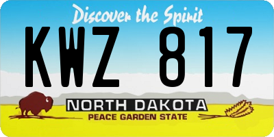 ND license plate KWZ817