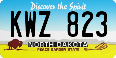 ND license plate KWZ823