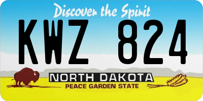 ND license plate KWZ824