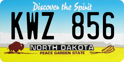 ND license plate KWZ856