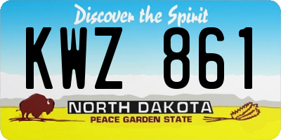 ND license plate KWZ861