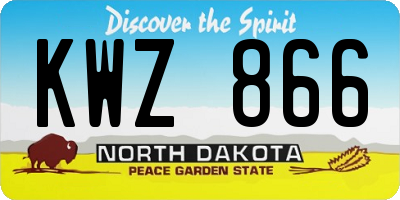 ND license plate KWZ866