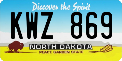 ND license plate KWZ869