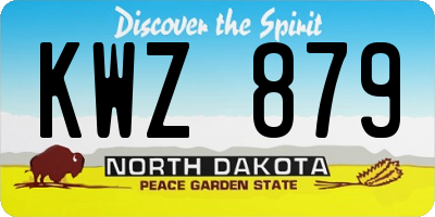 ND license plate KWZ879