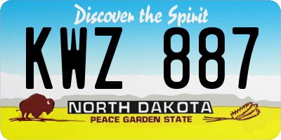 ND license plate KWZ887