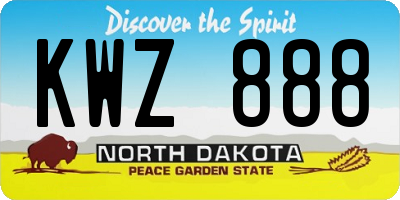 ND license plate KWZ888