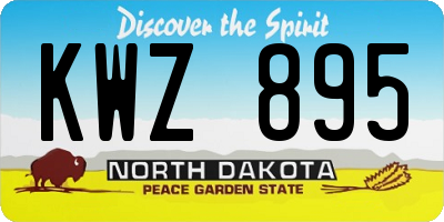 ND license plate KWZ895