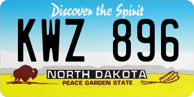 ND license plate KWZ896