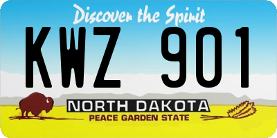 ND license plate KWZ901