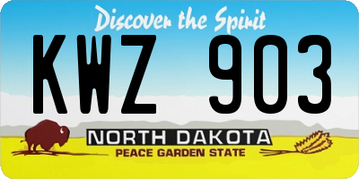 ND license plate KWZ903