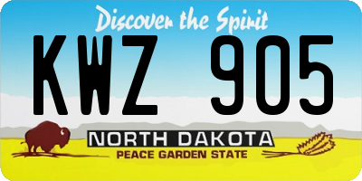 ND license plate KWZ905