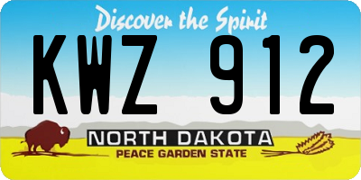 ND license plate KWZ912