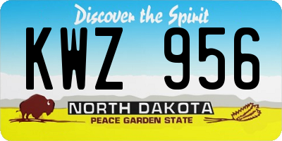 ND license plate KWZ956