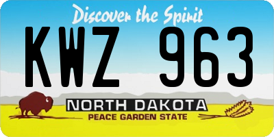 ND license plate KWZ963