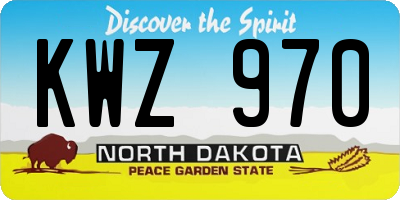 ND license plate KWZ970